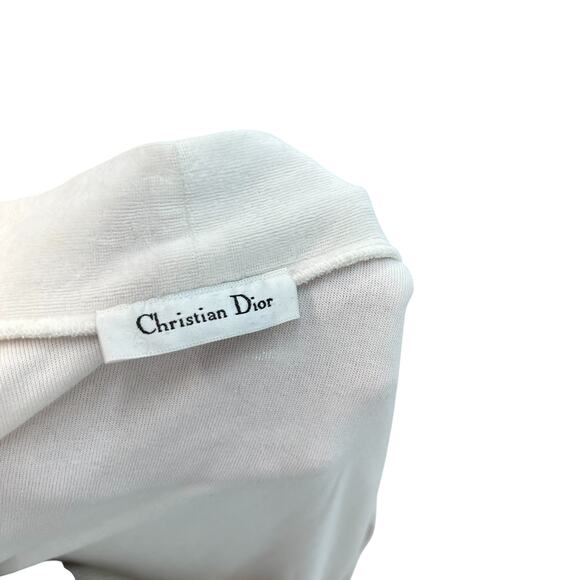 Christian Dior Vintage Robe Super Soft Velvet Monogram Logo Cream Ivory Small - Picture 16 of 16